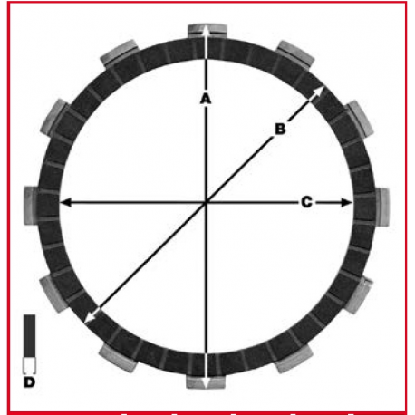 TRW Lucas, spojkové lamely, Yamaha YZ 80 95-01, YZ 85 02-, DT 125 91-06, TDR 125 93-02, YFS 200 BLASTER 88-07 (EBS2313)