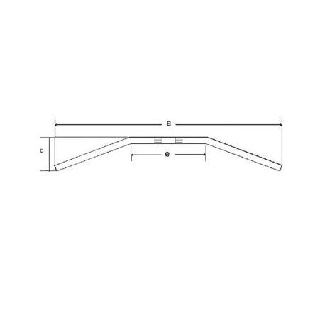 TRW Lucas, řidítka ocelová 22mm DRAGBAR MEDIUM, černá barva