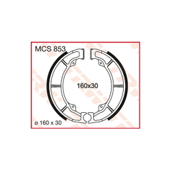 TRW Lucas, brzdové čelisti (160X30mm) (K705) Kawasaki EL/GPZ/ER/Z/ZL