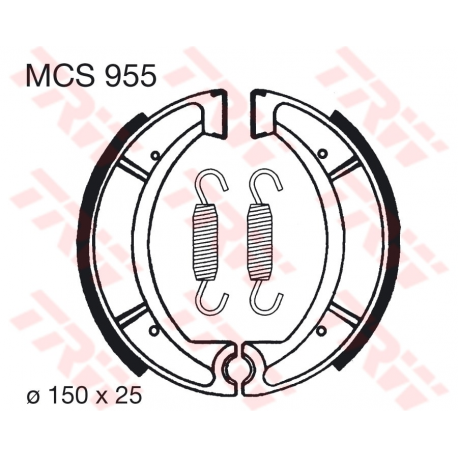 TRW Lucas, brzdové čelisti Yamaha XT 500 / 550 / 600 / 600 TENERE (150X25mm) (Y510)
