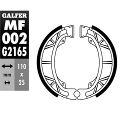 Galfer, brzdové čelisti Honda/PEUGEOT/Kymco/RIEJU.SYM