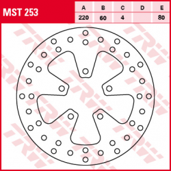 TRW Lucas, přední/zadní brzdový kotouč, Aprilia SCARABEO 250 07-10, LEONARDO 250 99-04, SPORT CUBE 300 08-13