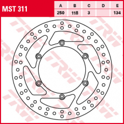 TRW Lucas, přední brzdový kotouč, Suzuki RM 125 / 250 89-12, DR 250 95-07, DRZ 400 00-05, Yamaha YZ / WRF 01-07, WR / YZ 426 / 4