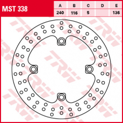 TRW Lucas, zadní brzdový kotouč, Honda CBR 500 / CB 500 F / X 13-, CBF 500 04-08, CB / CBF / CBR 600 / HORNET 04-15, CB / CBR 65