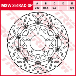 TRW Lucas, přední brzdový kotouč, Kawasaki ZX-6R 636 13-17, Z 800 / E VERSION, KLZ 1000 VERSYS 15-, Z 1000 14-, ZX-10R 08-15, GT