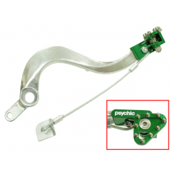 Nachman, brzdový pedál, Kawasaki KXF450 '06-'18, KLX450R 08-12, stříbrná barva, se zelenou šlapkou