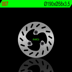 NG, přední brzdový kotouč, KEEWAY ZHARA 50 15-18, 125 15-18, Rieju CROSSER (190X58X3,5mm)