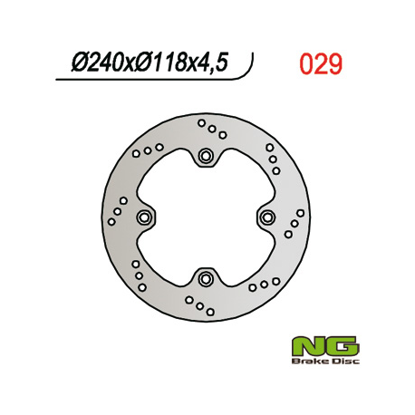 NG, zadní brzdový kotouč, Suzuki DR 650 SE '96-'10 XF 650 FREEWIN 97-02 (240X118X4,5) (4X10,5mm)