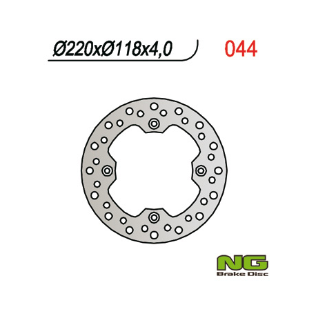 NG, zadní brzdový kotouč, Suzuki DR 350 '90-'99, TS 125 '89-'94 (220X118X4) (4x10,5mm)