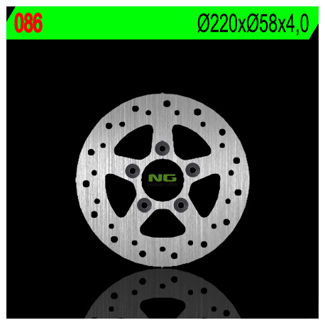 NG, přední brzdový kotouč Kymco 50/125/150/250 (220X58X4) (5X10,5mm)