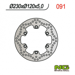 NG, zadní brzdový kotouč, Kawasaki KLR 650 '90-'07, KLE 500 '91-'07 (230X120X5) (6X10,5mm)