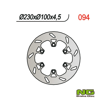 NG, zadní brzdový kotouč, Kawasaki KLX 250/650,KX, KLX 250R '93-'98, KLX 650R '93-'03, KLX 300 '93-'97 (230X100X4,5)