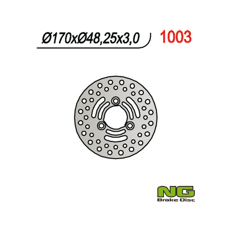 NG, přední brzdový kotouč, Suzuki LTZ 250/400, LTA 400/500, LTF 400/500 (170 x48x3)(3x10,50mm)