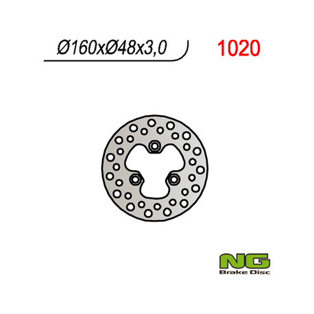 NG, přední brzdový kotouč, Suzuki LTR 450 (06-12) (160x48x3) (3X10,5mm)