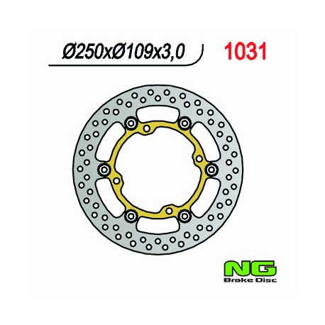 NG, přední brzdový kotouč, Kawasaki KXF 250/450 '03-'14 (250X109X3) (4X9,5mm) plovoucí