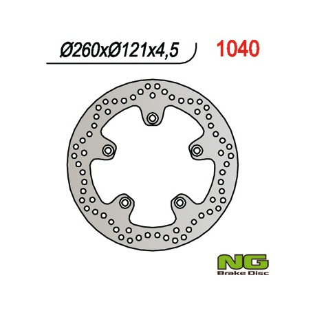 NG, přední brzdový kotouč, Suzuki AN 250/400/650 BURGMAN 03-18 (260X121X4,5)