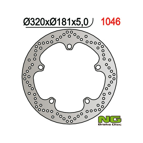 NG, přední brzdový kotouč, BMW F 800/R850,1100,1150/K 1200/1300/1600 (320X181X4,8) (5X14,0mm)
