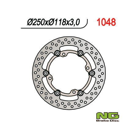 NG, přední brzdový kotouč, Suzuki RMZ 450 '05-'14, RMZ 250 '07-'14 plovoucí (250X118X3mm) (4X9,5mm) plovoucí