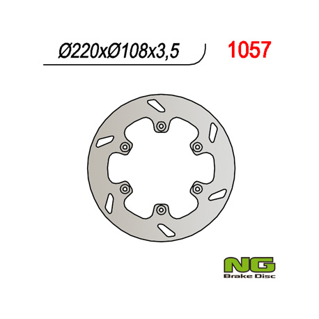 NG, zadní brzdový kotouč, Gas Gas 125/250/300/450 '94-'20 (220X108X3,5) (6X6,5mm)