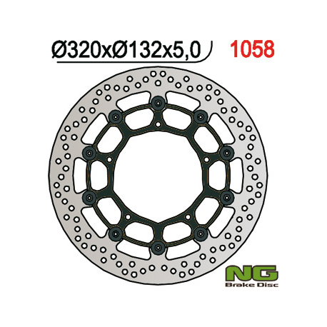 NG, přední brzdový kotouč, Yamaha YZF R1 '04-'06 / '15-'16, FZ1 '06-13, R6 '20-, V-MAX '09-16, MT-10 '16-21 (320X132X5mm) (5X8,5