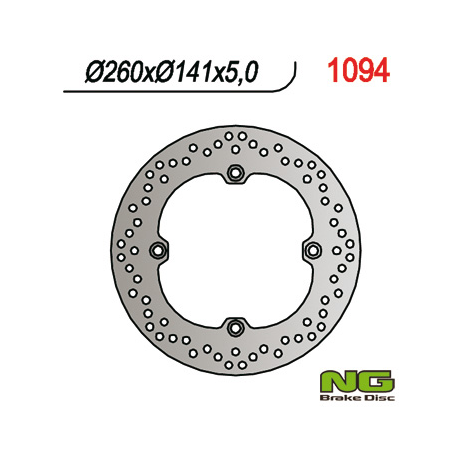 NG, zadní brzdový kotouč, Kawasaki, Suzuki DL 650 '04-'20, DL 1050 '20, DL 1000 '02-'19 (260X141X5) (4X10.5 mm)