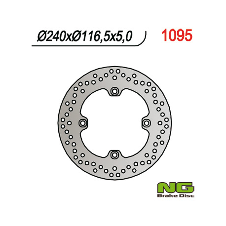NG, zadní brzdový kotouč, Honda CBF 500/600/1000, CBR 600F 11-13 (240X116X5) (4X10,5mm)CBF1000 '06-'16
