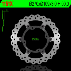 NG, přední brzdový kotouč, Kawasaki KXF 250/450 '15-19 plovoucí 270mm (270X109X3,0) 4 otvory, prům. 9,5mm WAVE