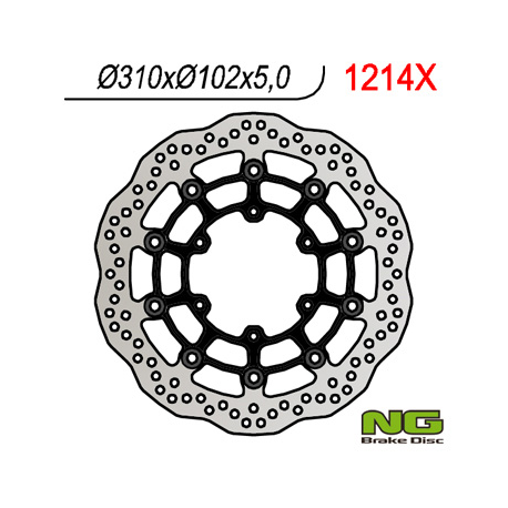 NG, přední brzdový kotouč, Suzuki GSXR 600 '08-'18, GSXR 750 '08-'18, GSXR 1000 '09-'16, GSX 750Z '08-'14 (310X102X5) WAVE, plov