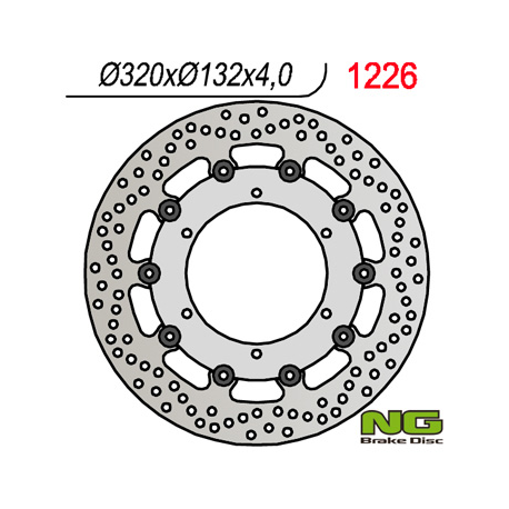 NG, přední brzdový kotouč, Yamaha XT660 X '04-'16 320 mm (320X132X4) (plovoucí)(6x8,50mm)
