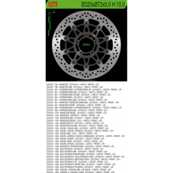 NG, přední brzdový kotouč, Ducati 796/821/1078/1100/1200 '11-'16 (320X72X5) (5X8,5mm)