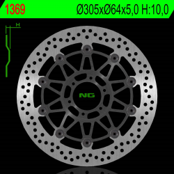 NG, přední brzdový kotouč, KTM 950/990 SMR/SMT 05-14 (305X64X5,0mm) (6X8,5mm) plovoucí