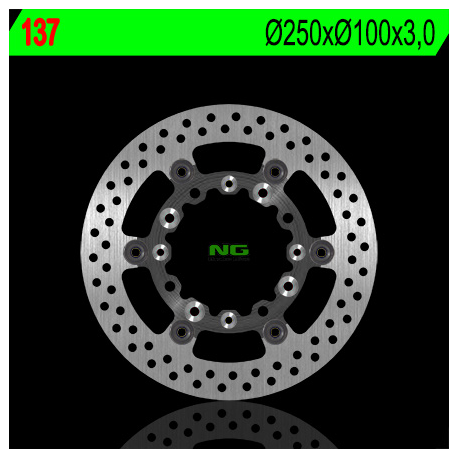 NG, přední brzdový kotouč, Kawasaki KX 125/250 '89-'05, KLX 250/300/650R '93-'07, Suzuki RMZ 250 '04-'06 (plovoucí) (25X100X3)
