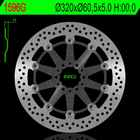 NG, přední brzdový kotouč, KTM DUKE 390 / ABS '17, RC 250 / 390 / ABS '17 (320X60,5X5,0mm) duralový unašeč