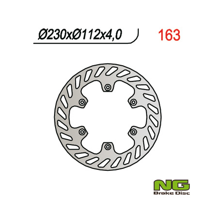 NG, přední brzdový kotouč, Yamaha DT 50R 00-02 (230X112mm) (230x112x4)