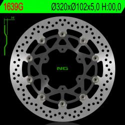 NG, přední brzdový kotouč Suzuki GSXR ABS 1000 17-19 (320X102X5,0mm) (6X8,5mm) plovoucí (alu unašeč)