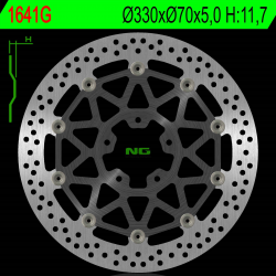 NG, přední brzdový kotouč, Kawasaki ZX 10R 17-18 (330X70X5,0mm) (5X10,5mm) plovoucí (duralový unašeč)