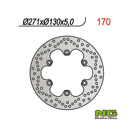 NG, přední brzdový kotouč, Kawasaki GPZ 500 S (90-03), GPZ 900R, GPZ600/750/900 (271x130x5) (6X10,5mm)