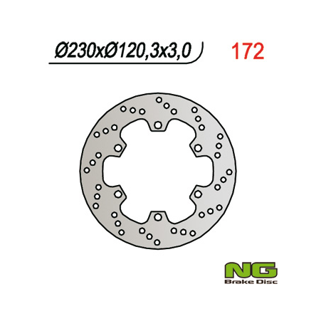 NG, přední brzdový kotouč, Kawasaki KMX 125 (86-03) (230X120X4) 6 otvorů prům.10,5
