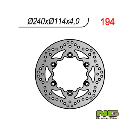 NG, přední brzdový kotouč, Honda REBEL 125/250, CBF 125 08-12, VT 125 (99-08) (240x114x4) (6X10,5mm)