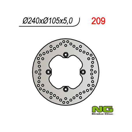 NG, zadní brzdový kotouč, Honda XL 600/650/700V TRANSALP 91-'99, CB 500 93-03, CB750 92-95 (240X105X5) (4X10,5mm)