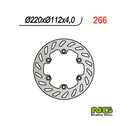 NG, zadní brzdový kotouč, Husqvarna CR/WR 250 (94-99), TE 350 (84-96), TC/TE 610 (91-99) (220X112X4) 6 otvorů