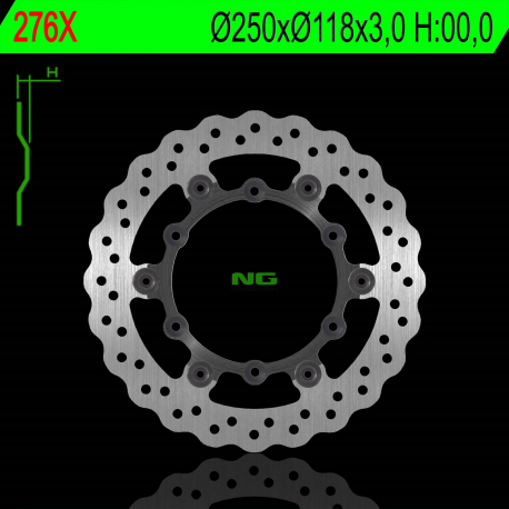 NG, přední brzdový kotouč, Yamaha YZ/YZF 01-16, WRF 02-17 plovoucí (250X118X3,00mm) (6X6,5mm) WAVE