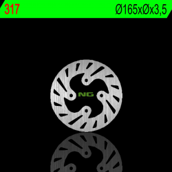 NG, zadní brzdový kotouč, Beta REV3 125/200/250 99-02 (165X3,5mm) (4X10,5mm)