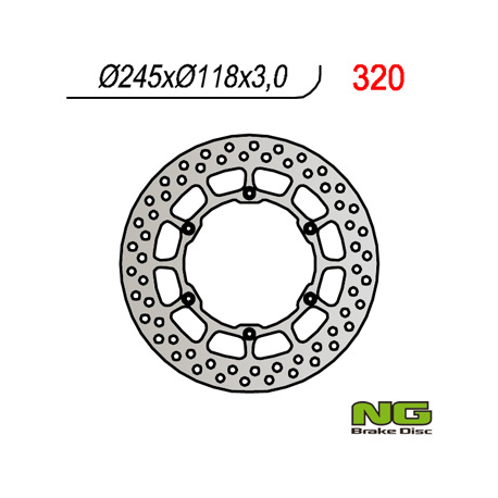 NG, přední brzdový kotouč, Yamaha YZ/YZF/WRF (245x118x3) (6X6,5mm)