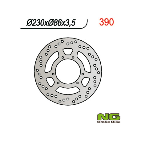 NG, přední brzdový kotouč, Yamaha DT 125R, TT 350/600 (230X86X3,5) (6X6,5mm)