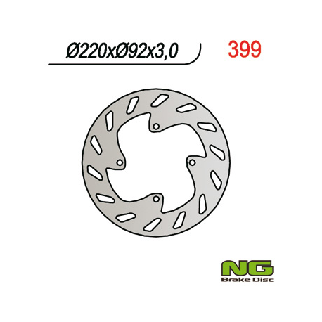 NG, přední brzdový kotouč, Yamaha TTR 125 00-03, TTR R LWE/LEM '18-'21, DT 50LC 98- (220x92x3)