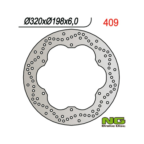 NG, přední brzdový kotouč, Yamaha XJ 600 92-97, XVZ 1300 96-07 zadní (320X198mm) (320X198X6)