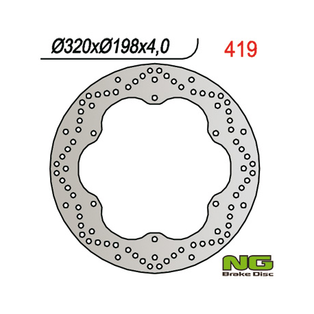 NG, přední brzdový kotouč, Yamaha XJ 900 DIVERSION 95-03 (320x198x4) (6x8,5mm)