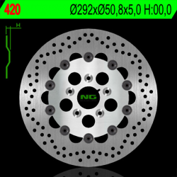 NG, přední brzdový kotouč, Harley Davidson 883/1200/1340/1450 (plovoucí) (292X50,8X5) (5X8,5mm)