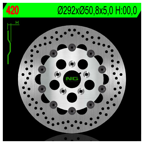 NG, přední brzdový kotouč, Harley Davidson 883/1200/1340/1450 (plovoucí) (292X50,8X5) (5X8,5mm)